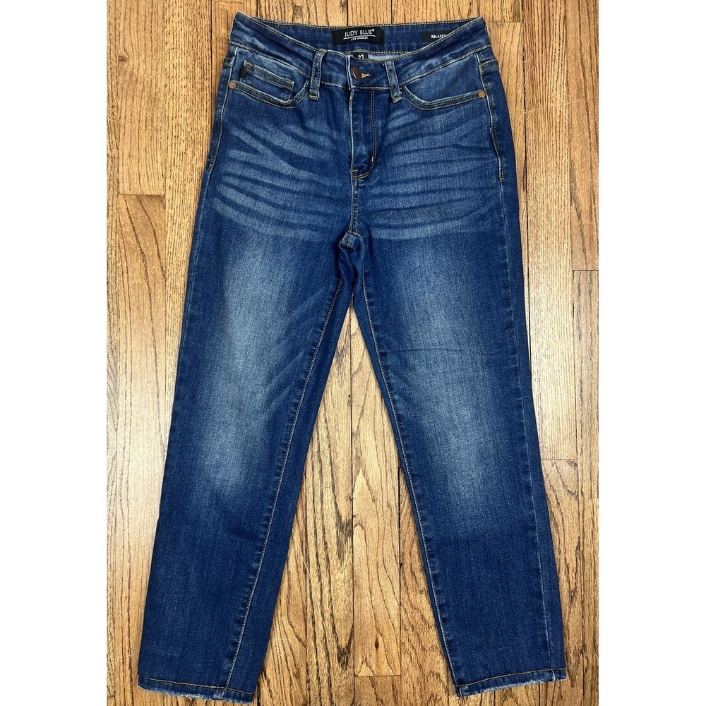 Judy Blue High Rise Medium Wash Stretch Denim Women's Relaxed Fit Jeans Sz 26x24